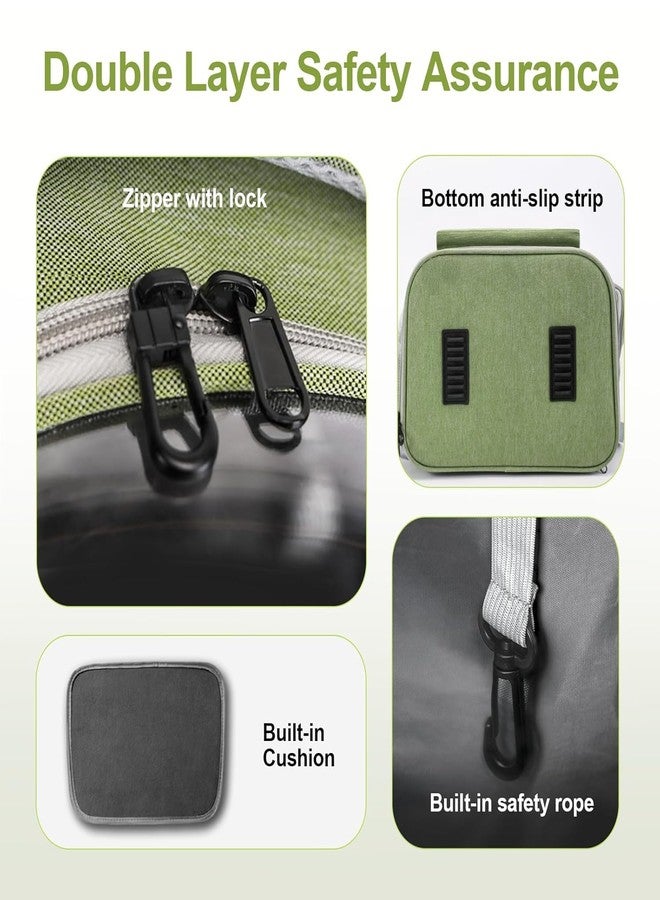 Onomie Cat Backpack Carrier, Breathable Cat Carrier Large Space Bubble Pet Backpack for Kitty Small Dog up to 15lbs, Transparent & Foldable Pet Carrier for Travel Hiking (Square Expandable- Green) - Image 5
